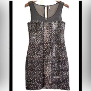FREE PEOPLE Shimmy Bitsy Ditsy Ruffle Floral Bodycon Mini Dress - small stretch